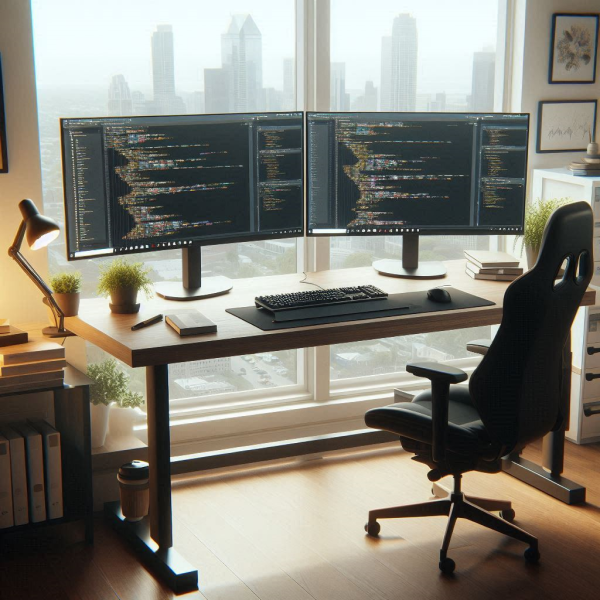 Desk of a software engineer